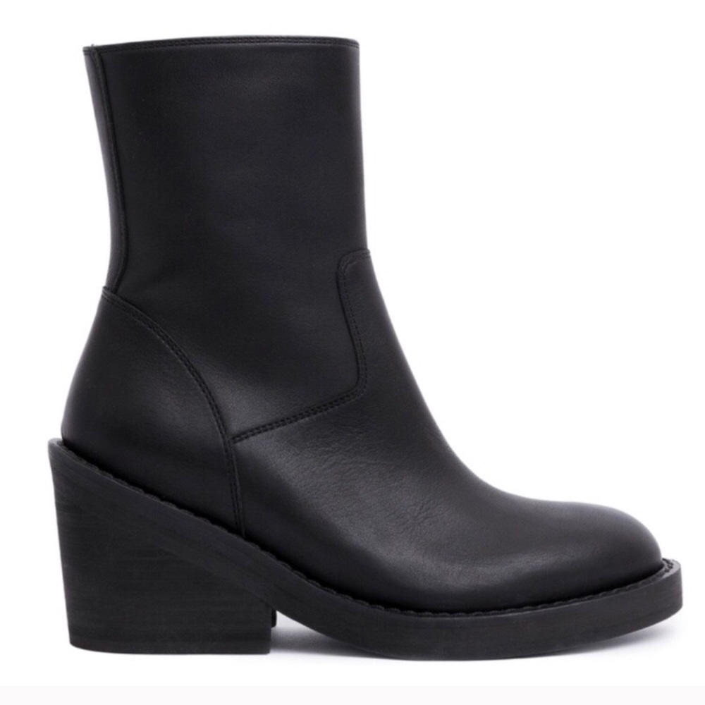 Ann Demeulemeester Leather Black Heeled Boots